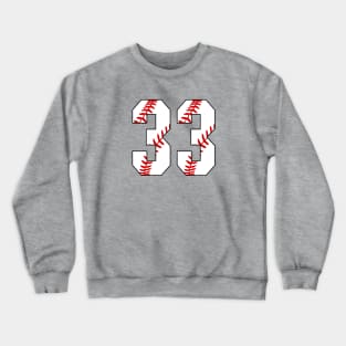 Baseball Number 33 #33 Baseball Shirt Jersey Favorite Player Biggest Fan Crewneck Sweatshirt